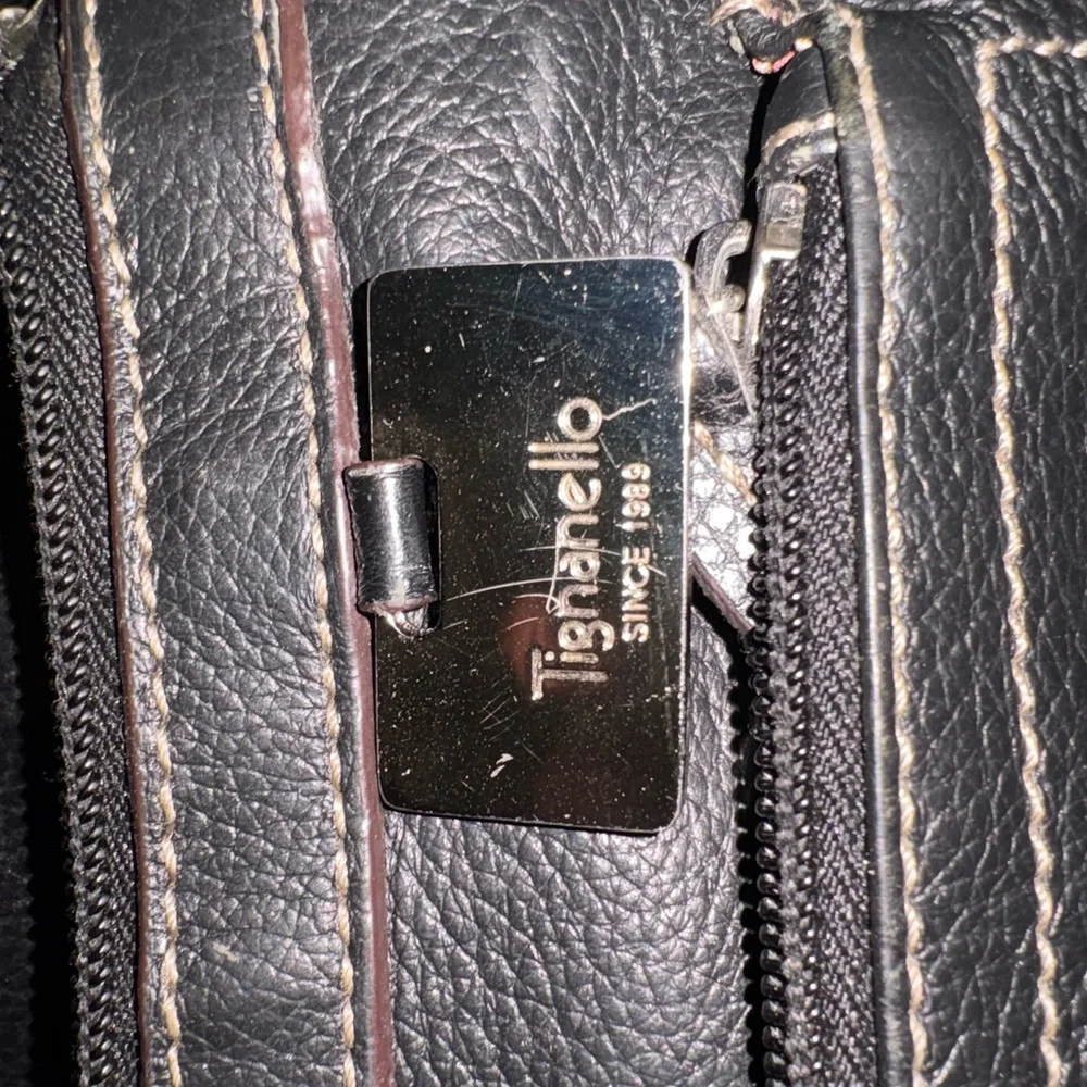 Tignanello Black Leather Briefcase